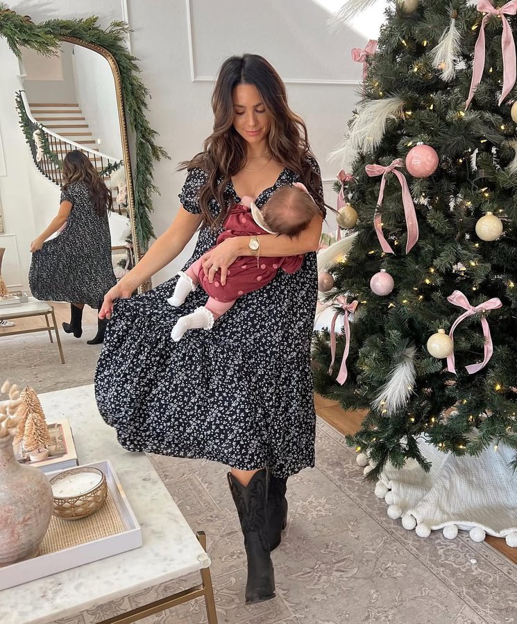 Instagram post by @karissakayabbott for Hatch Collection. Caption reads: It’s so hard to find cute outfits that work for....