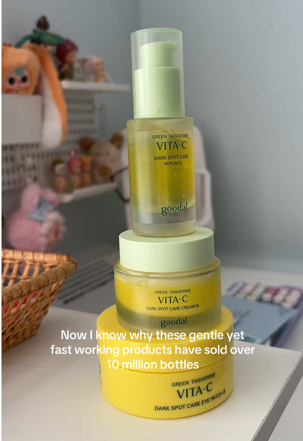TikTok post by @nicolehassur for Goodal USA. Caption reads: @goodal USA Green Tangerine Vita C Dark Spot [...].