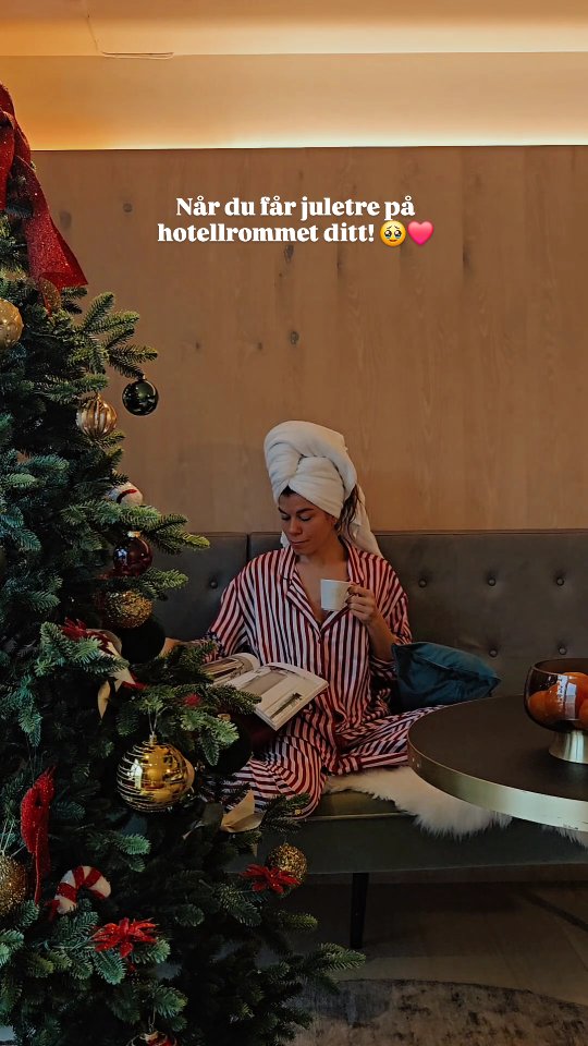 Instagram post by @kristingjelsvik for Scandic. Caption reads: annonse HEI, JULESTEMNING 🥹❤️ @hotelnorge ❤️.