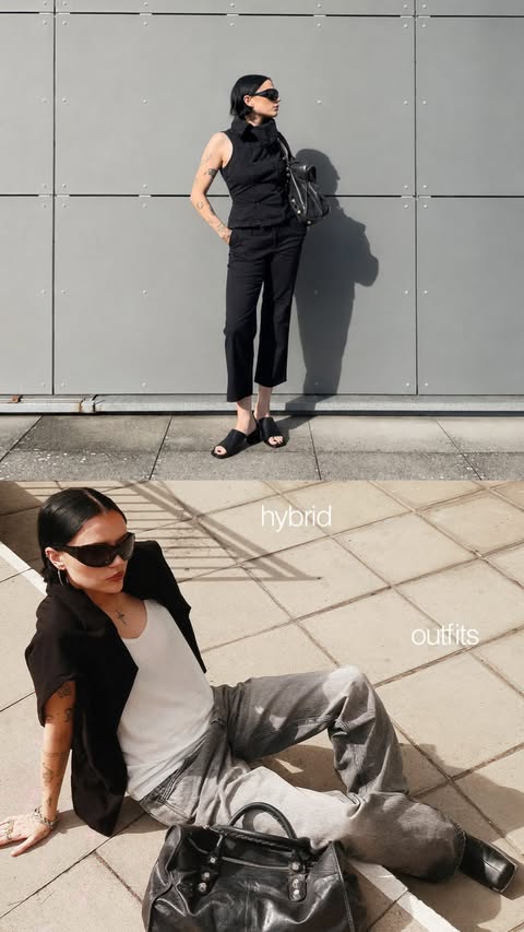 Instagram post by @badcatclub_ for WEEKDAY. Caption reads: #ad @weekdayofficial My 9:16 vs 18:47 fits.