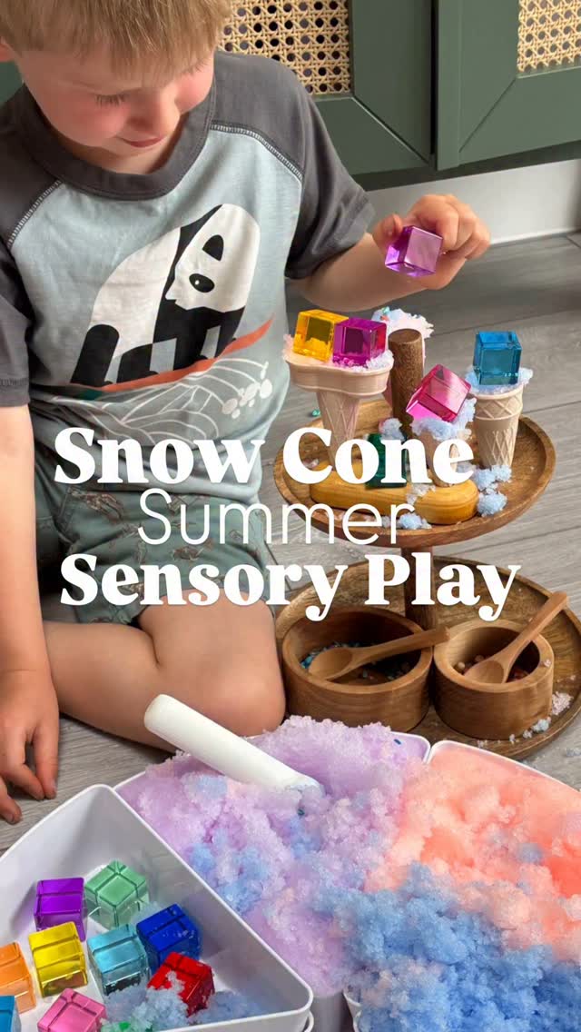Instagram post by @kcs_education for Rainbow Eco Play. Caption reads: [...] will love! . Rainbow Instant Snow....