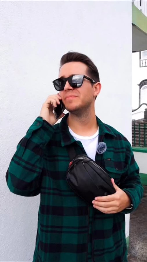 Instagram post by @azoresdigital for inateck. Caption reads: This is my new @inateck sling bag X-Mini It’s a....