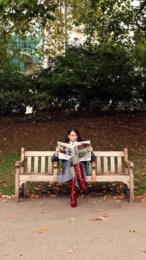 Instagram post by @katyaklema for Liberty London. Caption reads: holiday season is loading @libertylondon....