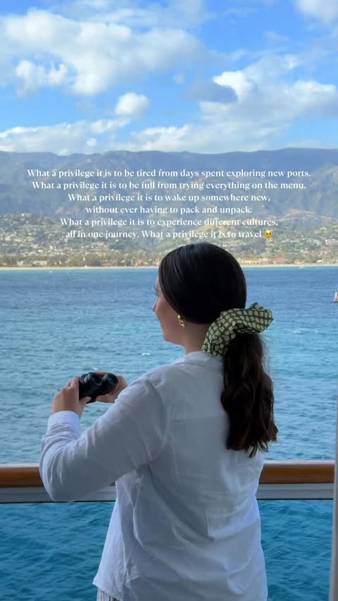 Instagram post by @letravelstyle for Princess Cruises. Caption reads: [...] romanticize life at sea 👸🏻✨🩵🚢....