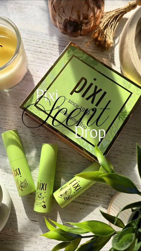 Instagram post by @waves_for_dayzz for Pixi Beauty. Caption reads: Unboxing the sweetest little fragrance trio from....