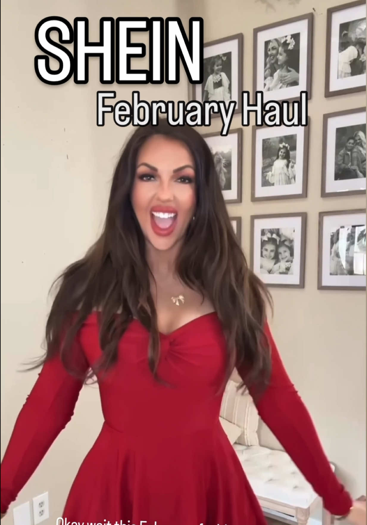 TikTok post by @themichellehammons for Shein. Caption reads: [...] if your closet needs a February reset....