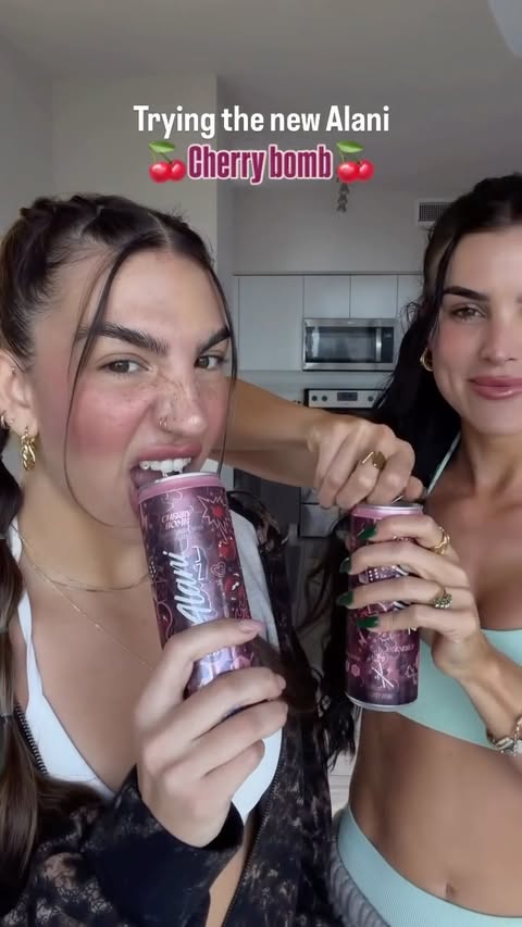 Instagram post by @halliecampanaro for YoungLA. Caption reads: [...] cherry bomb 🍒🍦 Wearing @younglaforher code....