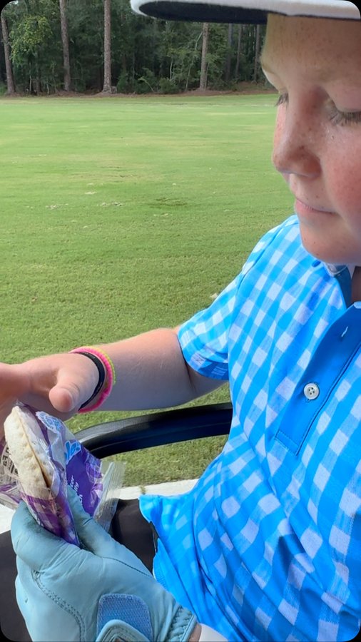 Instagram post by @brantley_lott_golf for Sunday Swagger. Caption reads: The @uncrustables line from @sundayswagger has....