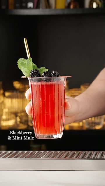 Instagram post by @ed_tales for Pasabahce. Caption reads: Blackberry & Ginger Mule 

Ad 21+

I rather enjoy....