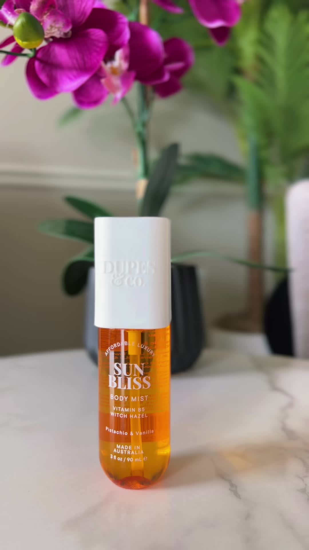 TikTok post by @dipmalalamgade for Dupes & Co.. Caption reads: Smells so good! @Dupes & Co #foryoupage #bodymist....
