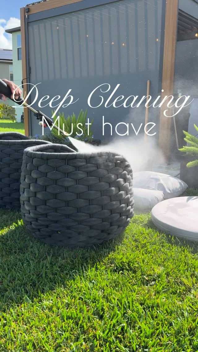 Instagram post by @islandgal_5homedecor for Giraffe Tools. Caption reads: Comment “CLEAN” and I’ll send details over! Use....