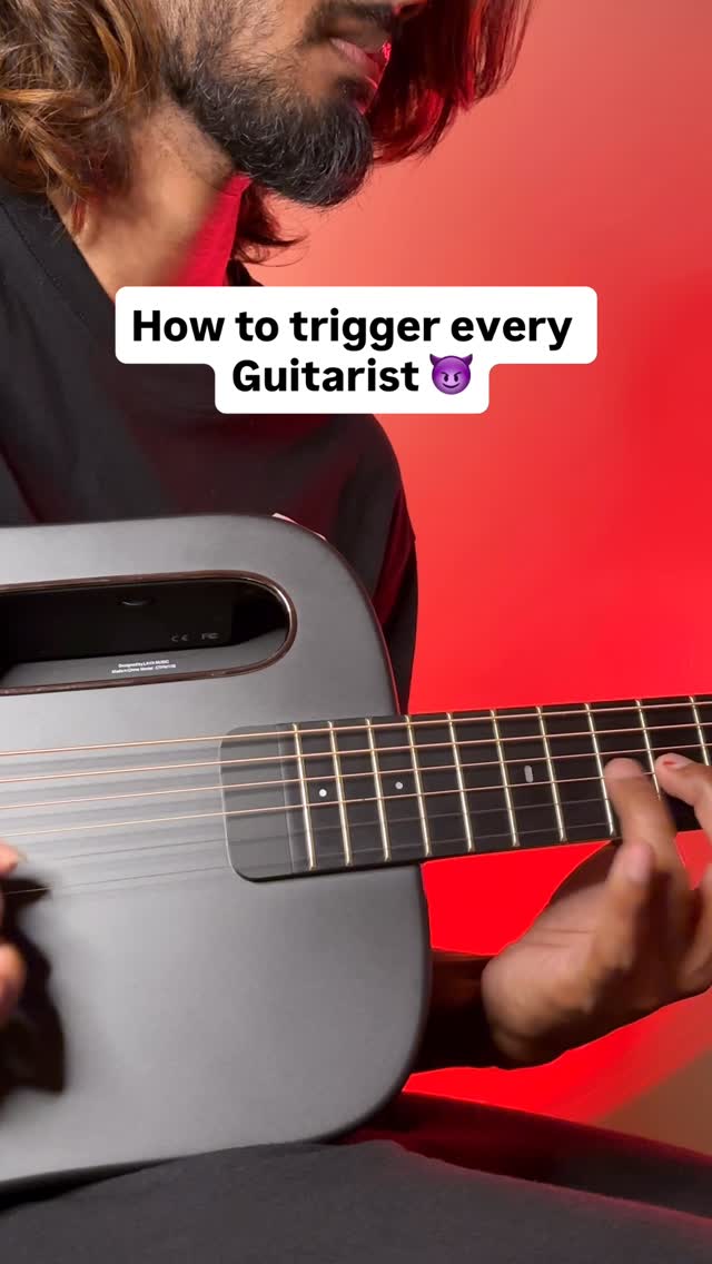 Instagram post by @mostlyacoustic for LAVA MUSIC. Caption reads: 🤧Only guitarists can understand this 

Guitar....