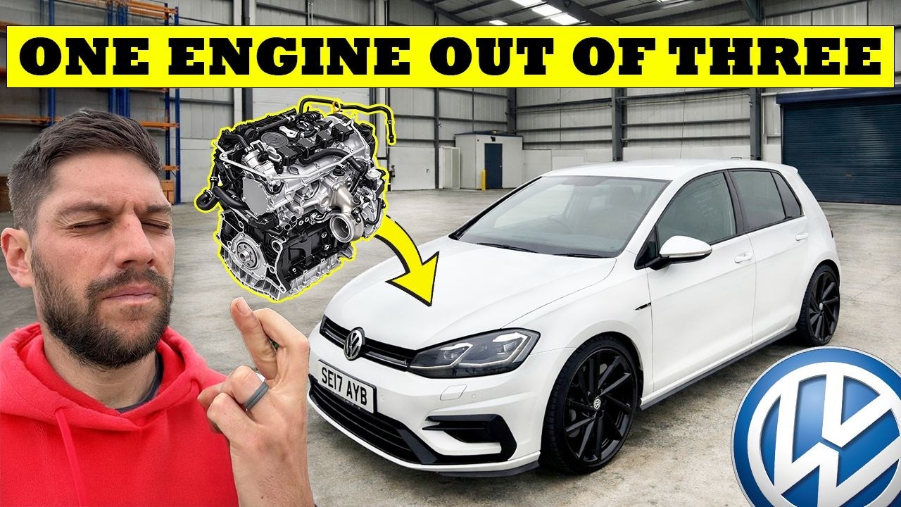 YouTube post by @SavingSalvage for Compete for Cars. Caption reads: Recently I bought a cheap VW Golf R MK7.5 from BCA....