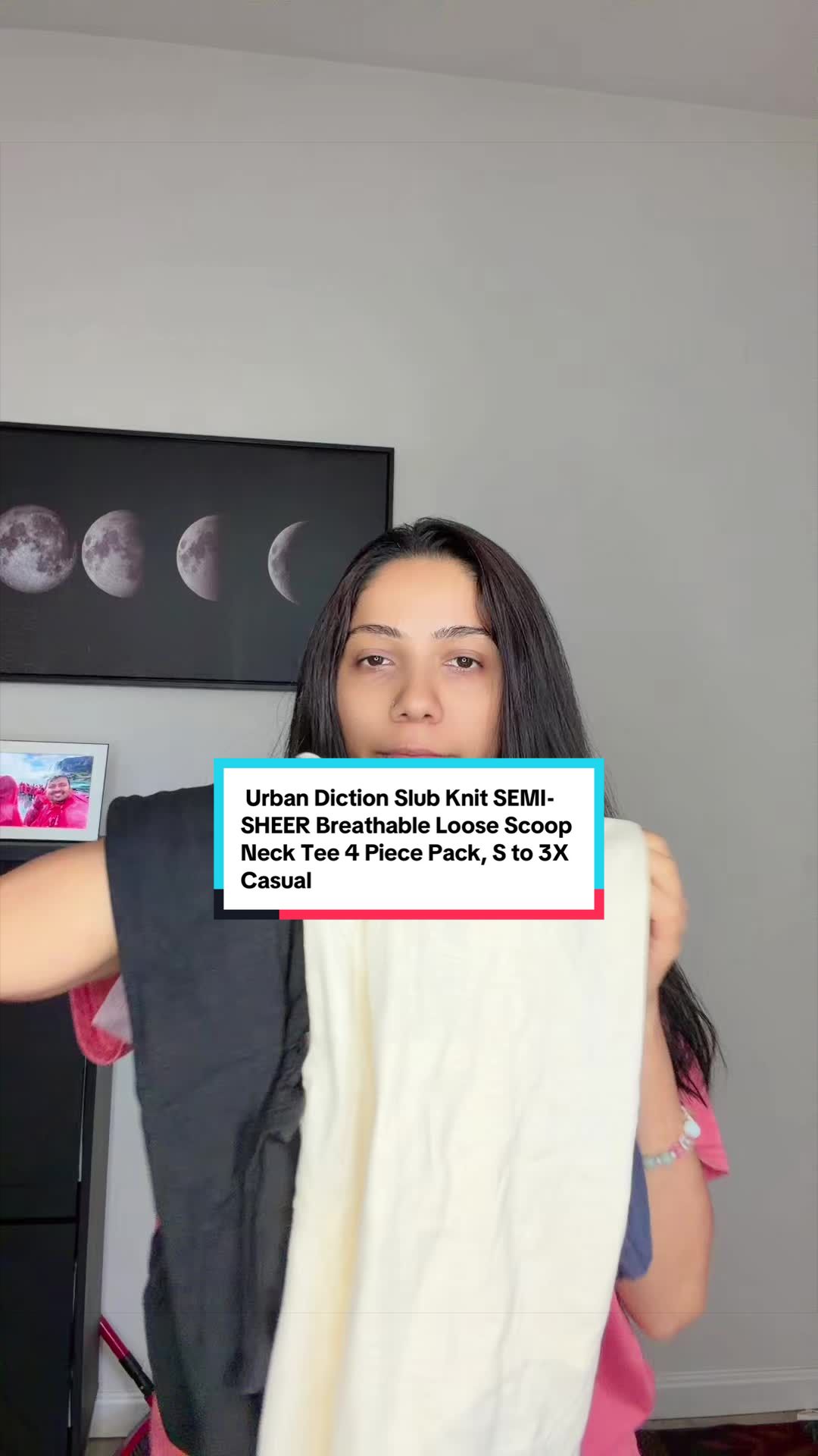 TikTok post by @alishaapproved for Urban Diction. Caption reads: Your new everyday tee, times 4 👕 Urban Diction....