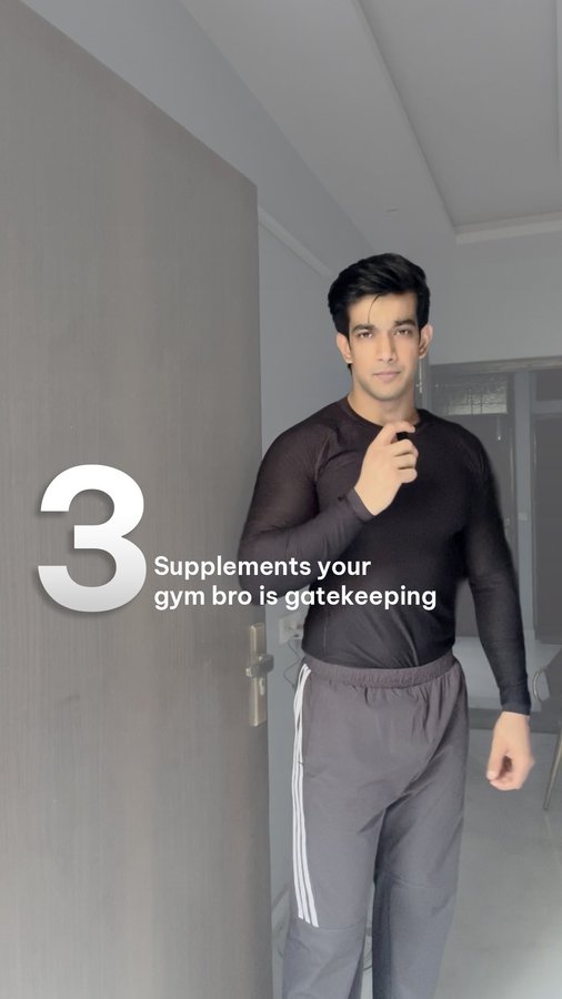 Instagram post by @hkvitals for HealthKart. Caption reads: Just pure facts, add these 3 supplements for a....