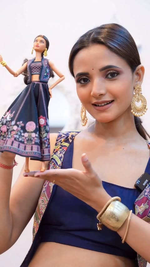 Instagram post by @thesumedha7 for Barbie. Caption reads: I transform myself into a Barbie doll🤯😱

@barbie....