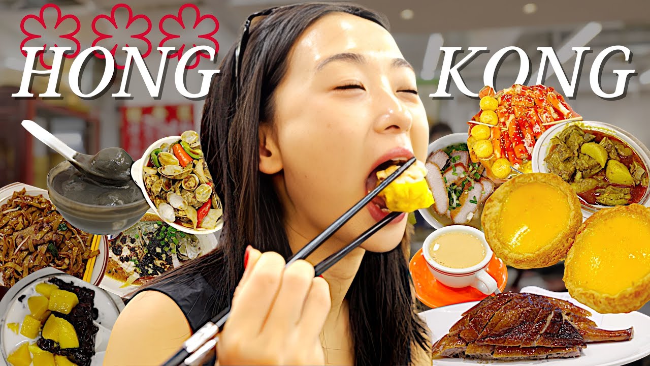 YouTube post by @Doobydobap for Airalo. Caption reads: 100 Hours Eating HONG KONG's BEST (Michelin Rated....