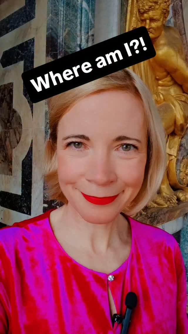 Instagram post by @lucy_worsley for PBS. Caption reads: Where am I?! Do you recognise this palace? You'll....