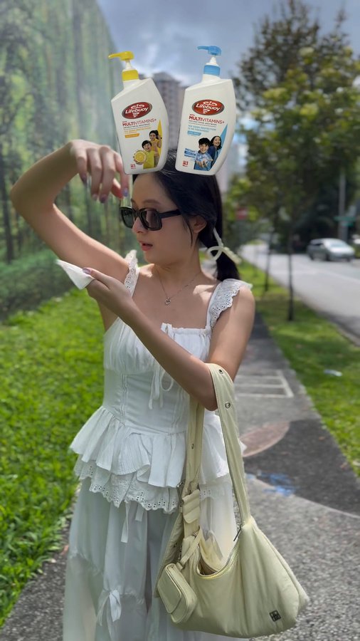 Instagram post by @shovessnyz for Lifebuoy. Caption reads: maintaining my cool and mysterious self with....