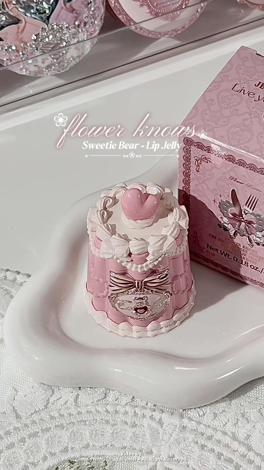TikTok post by @meiysmn for Flower Knows. Caption reads: princess core makeup 🎀 Purchase on....