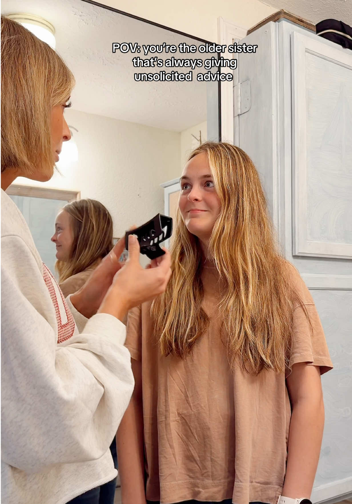 TikTok post by @mikaelajoysmith for Gimme Beauty. Caption reads: [...] #beautyhack #healthyhairjourney @gimme....