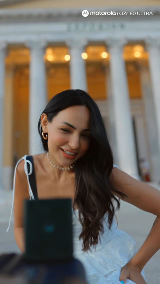 Instagram post by @kat.kristian for Motorola. Caption reads: From ancient wonders to modern moves, just look....