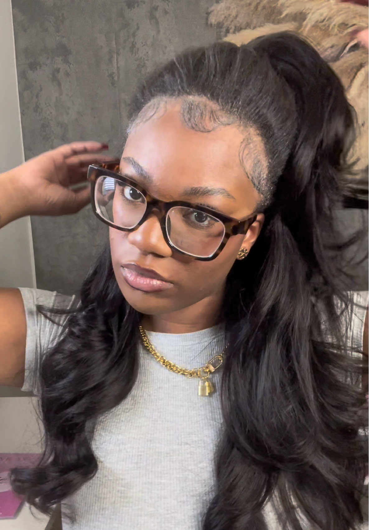 TikTok post by @diamondj._ for Celie Hair. Caption reads: [...] natural looking yaki halfwig from @celiehair....