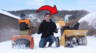 YouTube post by @RcLifeOn for PCBWay. Caption reads: I Turned a Gas Snow Blower Electric.