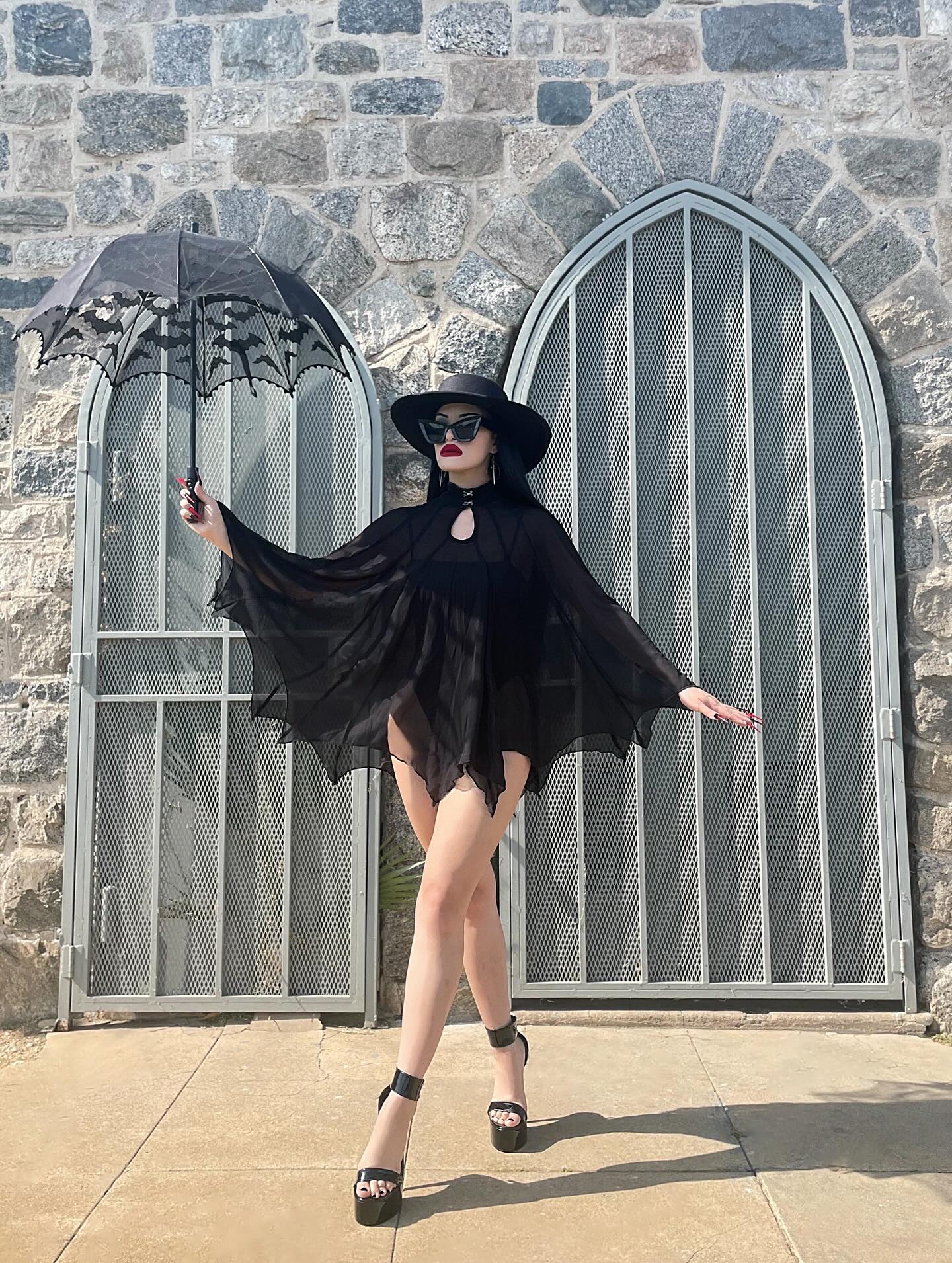 Instagram post by @victoriavenin for ROMWE. Caption reads: ⚰️🥀🦇🪦🦇🥀⚰️

Styled by @romwe use code....