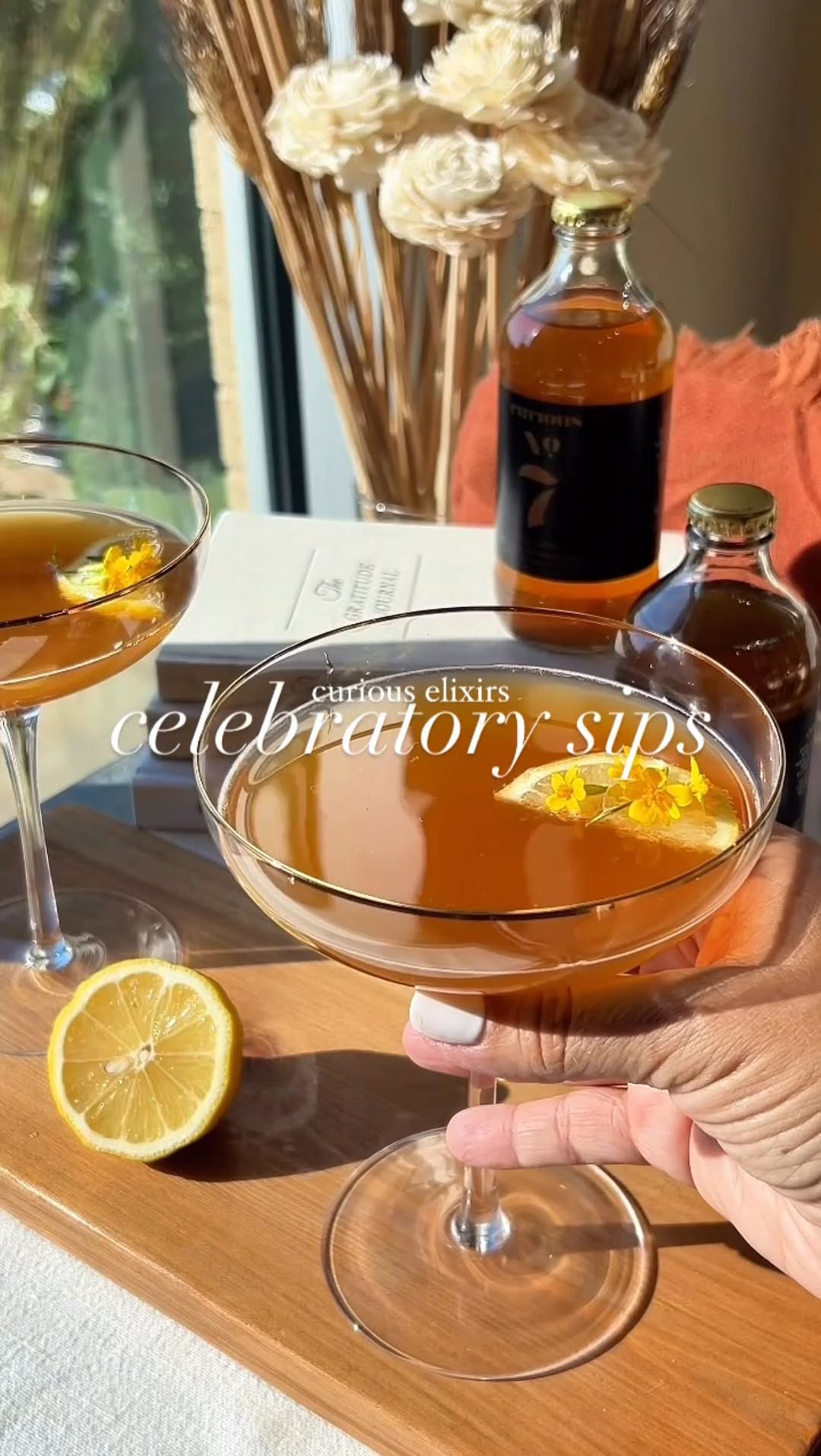 Instagram post by @onthemocks for curious elixirs. Caption reads: [...] a moment in time to celebrate — and....