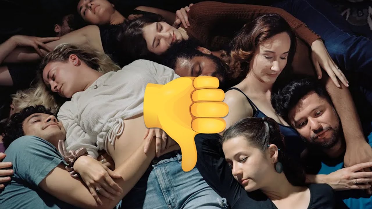 YouTube post by @TaraMooknee for GAY TIMES. Caption reads: Why we hate polyamorous people.