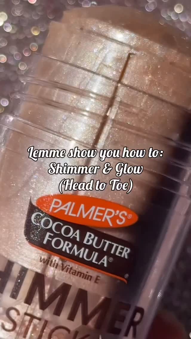 Instagram post by @honey.bon.bon for PALMERS. Caption reads: [...] Radiance Shimmer Stick ✨ @palmers * Deeply....