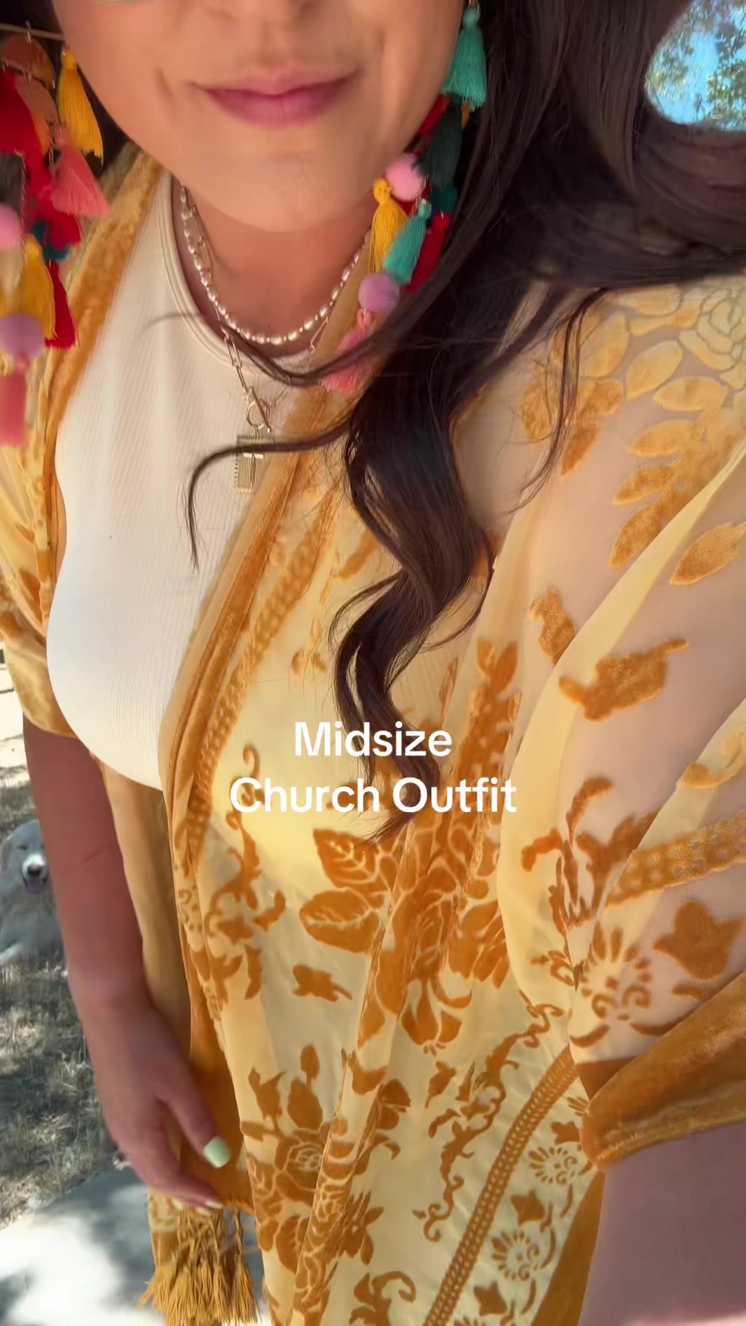 TikTok post by @_.andrea.nicole._ for Emma Lous Boutique. Caption reads: Curvy size 12 5’7  Wearing 11/34 in denim @Emma....