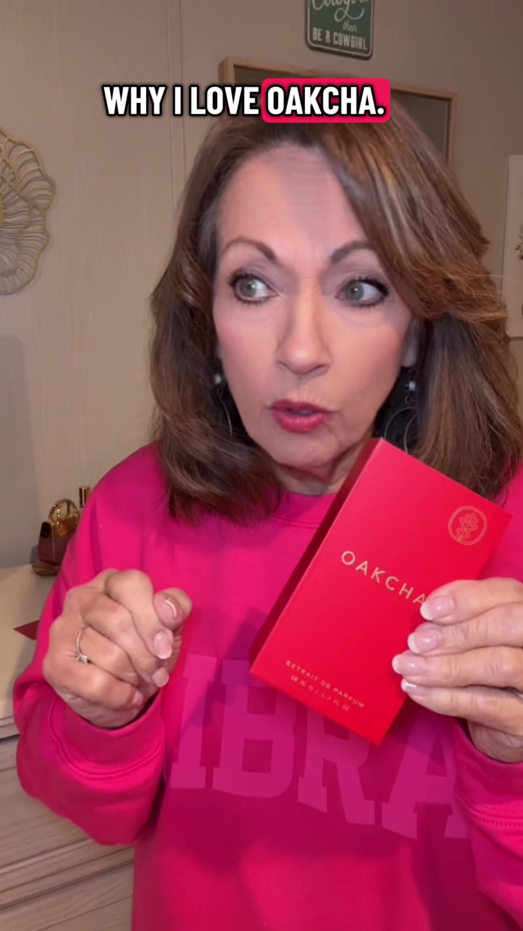 TikTok post by @cowboykisses7 for Oakcha. Caption reads: You can’t tell the difference! #oakchasweven  ....