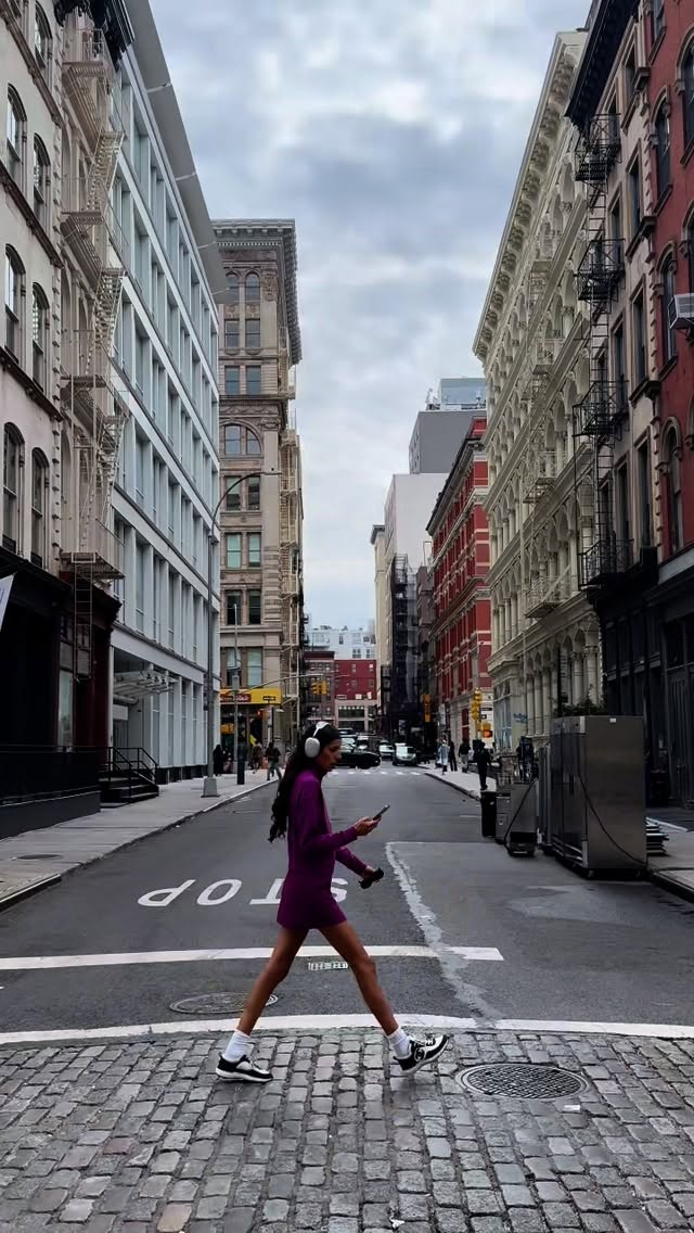 Instagram post by @babba for SPANX. Caption reads: Yoga/pilates/matcha/twirl/repeat in @spanx....