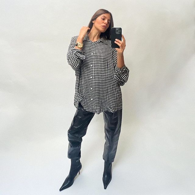 Instagram post by @majawyh for Aeyde. Caption reads: in @aeyde booties ❤️ @@@ Anzeige.