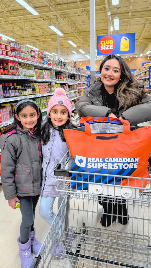 Instagram post by @laveeza.j.khan for Real Canadian Superstore. Caption reads: [...] new memories with my kids, Real Canadian....