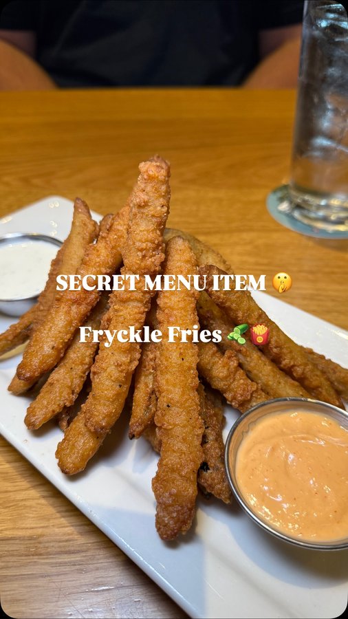 Instagram post by an influencer for BJ's Restaurant & Brewhouse. Caption reads: 🚨 SECRET MENU ALERT 🚨 Attention all my pickle....
