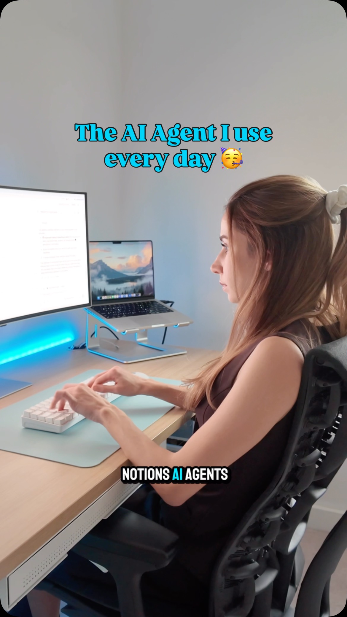 Instagram post by @csjack9 for Notion. Caption reads: Me 🤝 @notionhq 🤓 my notion AI is called JuJu. I....