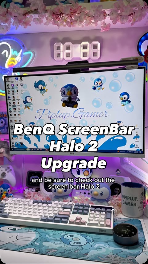 Instagram post by @piplup.gamer for BenQ Lighting. Caption reads: [...] sending this to me ❤️ #benq #benqlighting....