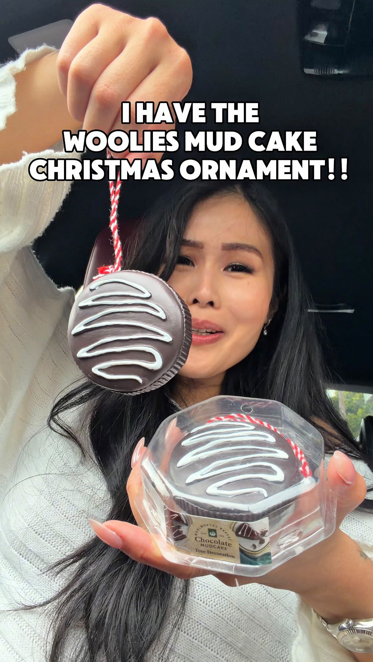 Instagram post by @anniesbucketlist for Woolworths. Caption reads: My @woolworths_au mud cake Christmas ornament....