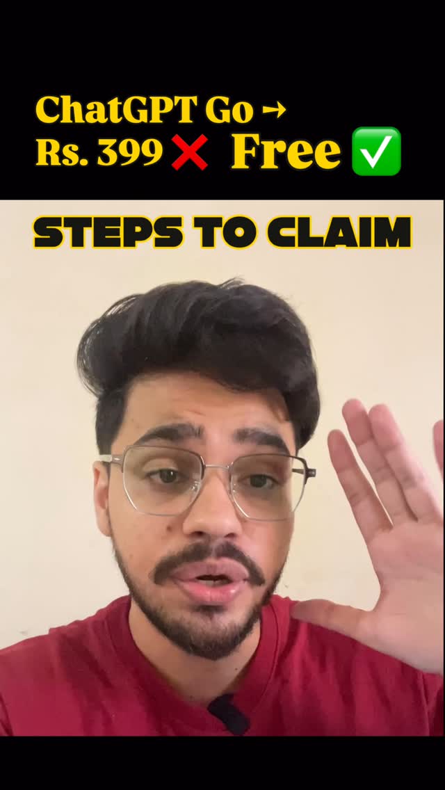 Instagram post by @prathamkohliyt for OpenAI. Caption reads: ChatGPT’s paid plan available for free in India
Do....