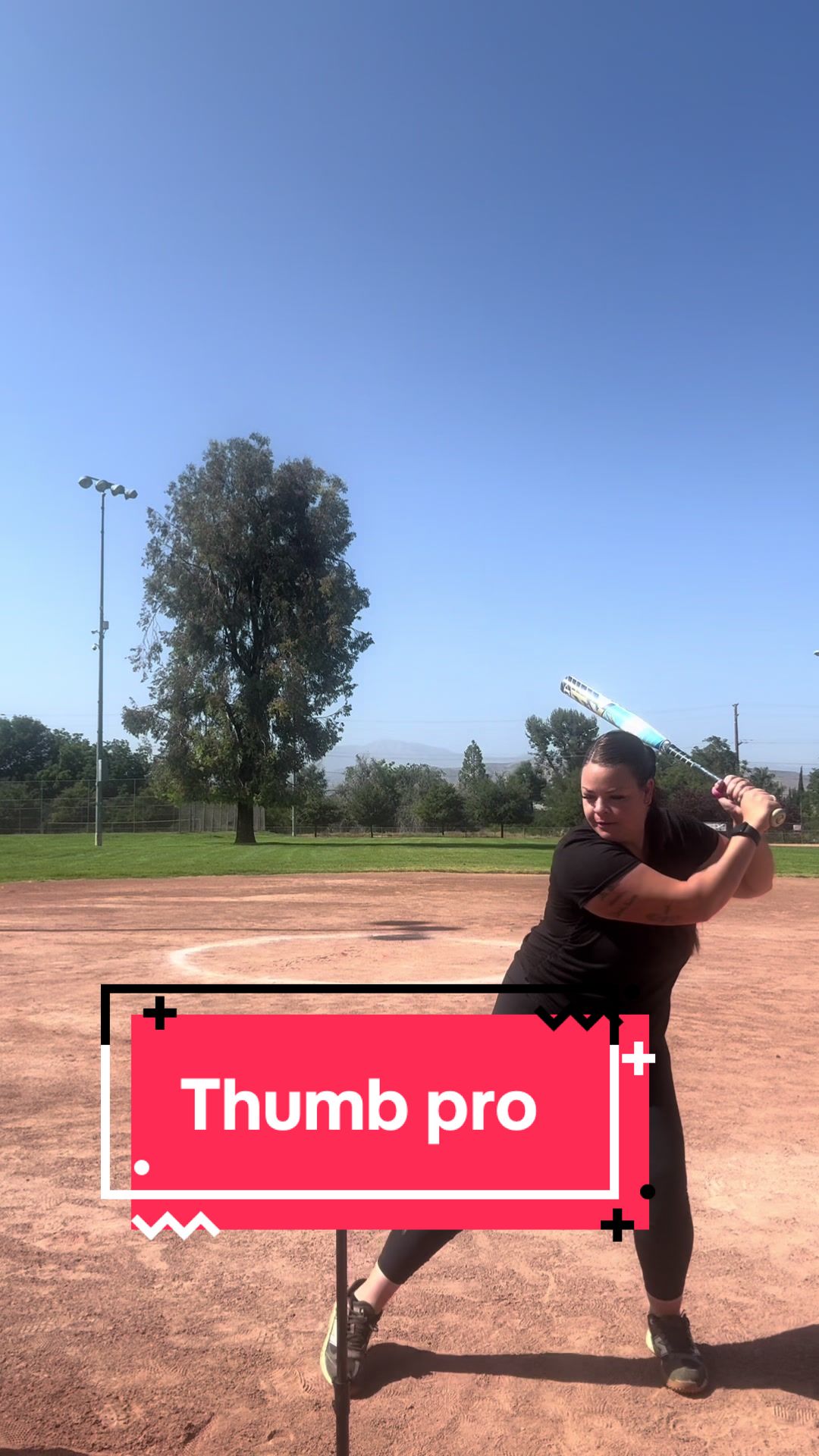 TikTok post by @softballwithmal for ThumbPRO Baseball. Caption reads: [...] baseball & softball players both! @ThumbPRO....