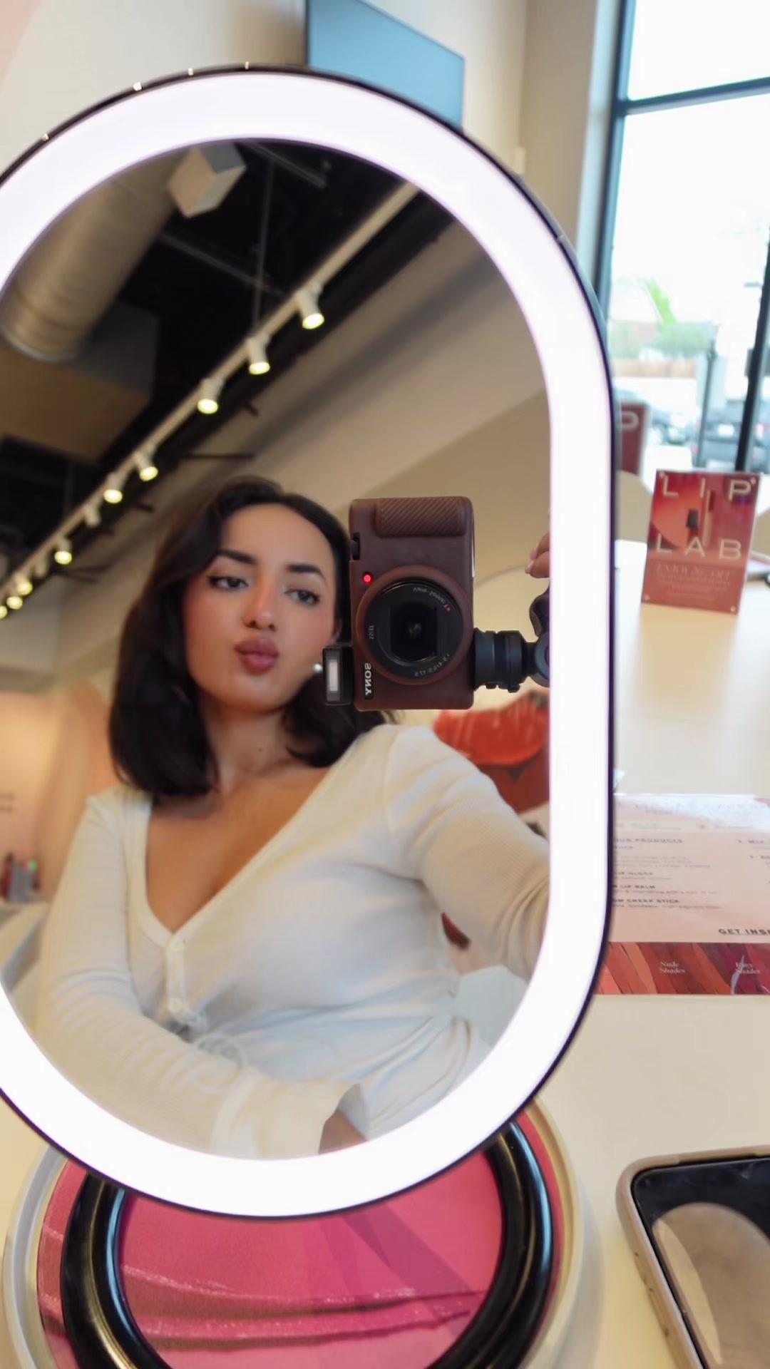 TikTok post by @jihaneaitsamo for Lip Lab. Caption reads: gifted by Lip Lab My new favorite spot in Dallas....