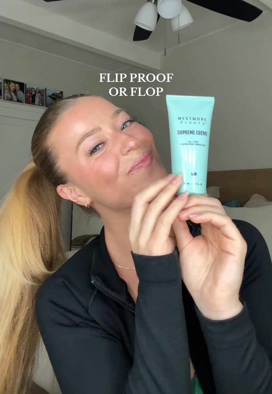 TikTok post by @graciekramer8 for Westmore Beauty. Caption reads: Is @Westmore Beauty flip proof?🤸🏼 Today, we’re....