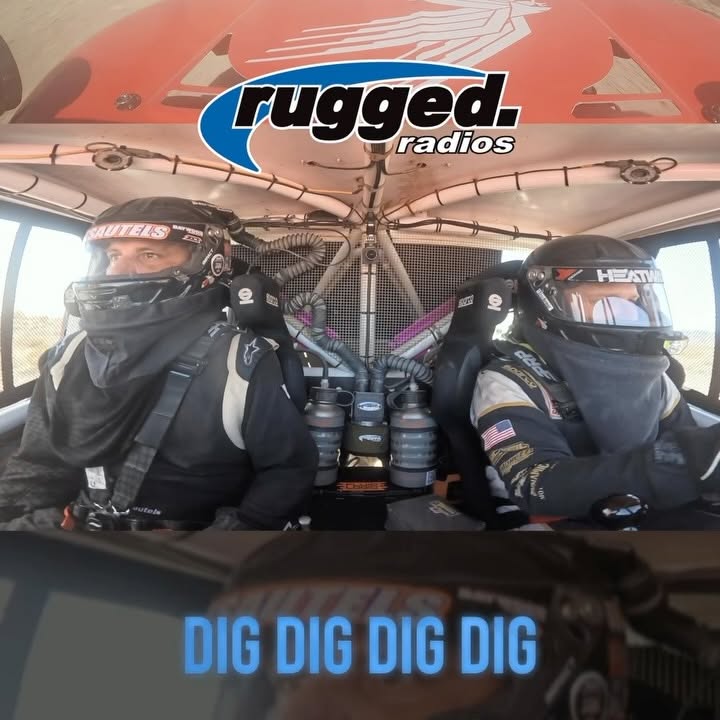 Instagram post by @legacyracingassociation for Rugged Radios. Caption reads: [...] on the equipment the pros trust. 👉....