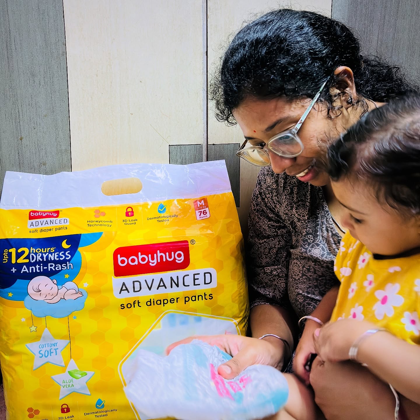 Instagram post by @ihreedayaa for Babyhug. Caption reads: #collaboration with @babyhug @firstcryindia....