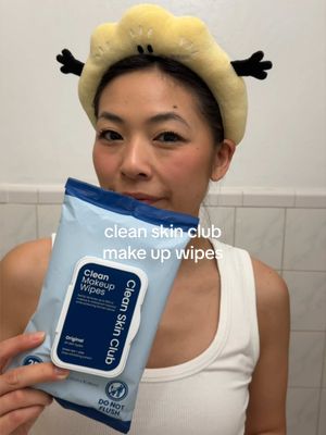 TikTok post by @lifeofdiana for Clean Skin Club. Caption reads: I’ve been trying the Clean Skin Club makeup wipes....