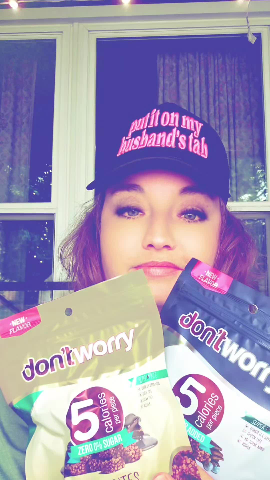 TikTok post by @kitcat5966 for dontworry snacks. Caption reads: [...] #quinoasnacks #crunchysnack @dontworry....