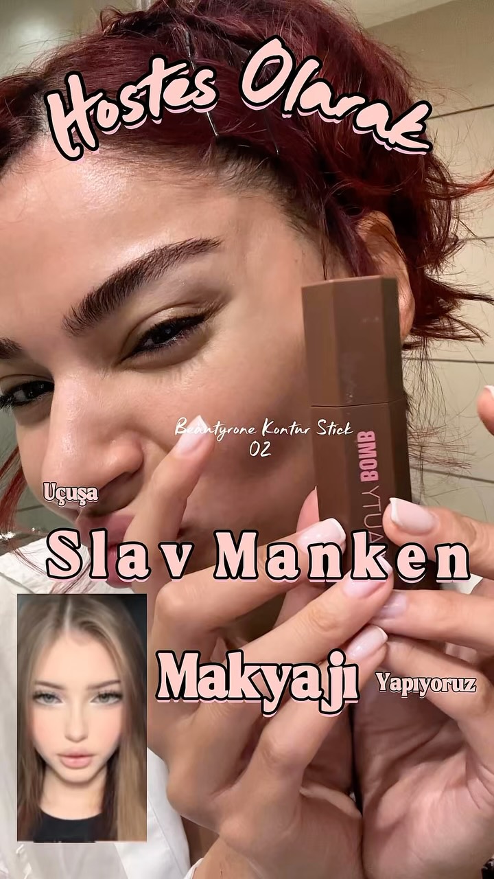 Instagram post by @heybabezig for theBalm. Caption reads: Rusyada Yemeyi İçmeyi Kesmiş 3 Gün sonra podyuma....